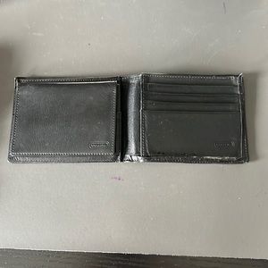 Coach leather black mens wallet